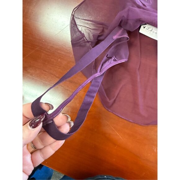 Oh La La Cheri Stassi Sheer Babydoll w/Thong IN Potent Purple sz S/M NWT - Picture 7 of 10